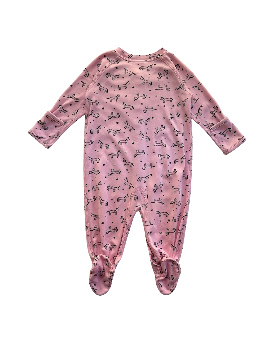 3-6M Baby Girl Hanna Andersson Pink Organic Pima Cotton Unicorn Sleeper