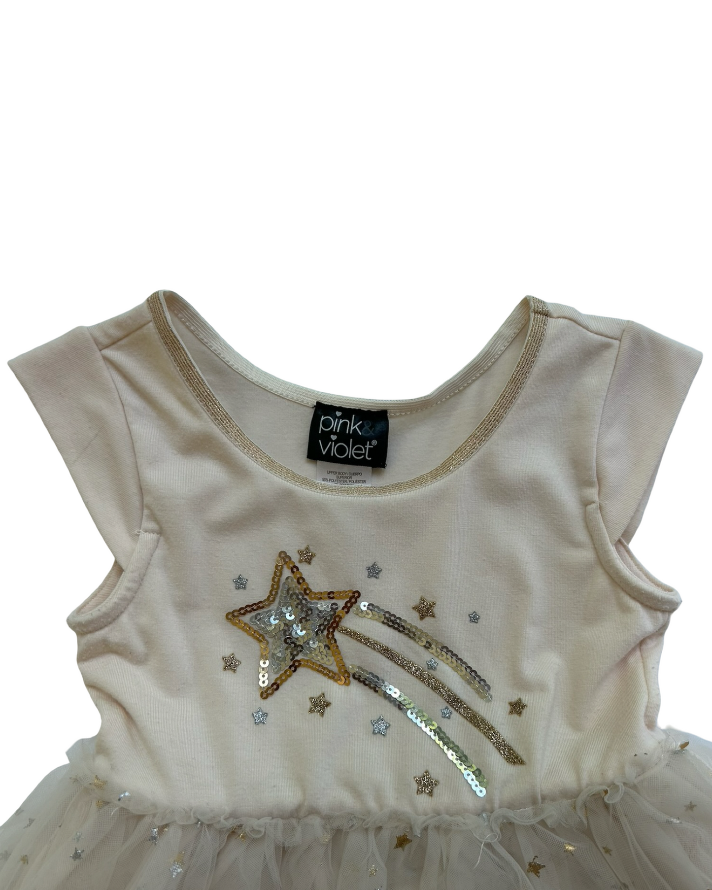 4T Toddler Girl Pink & Violet Stars Tutu Sequin Dress