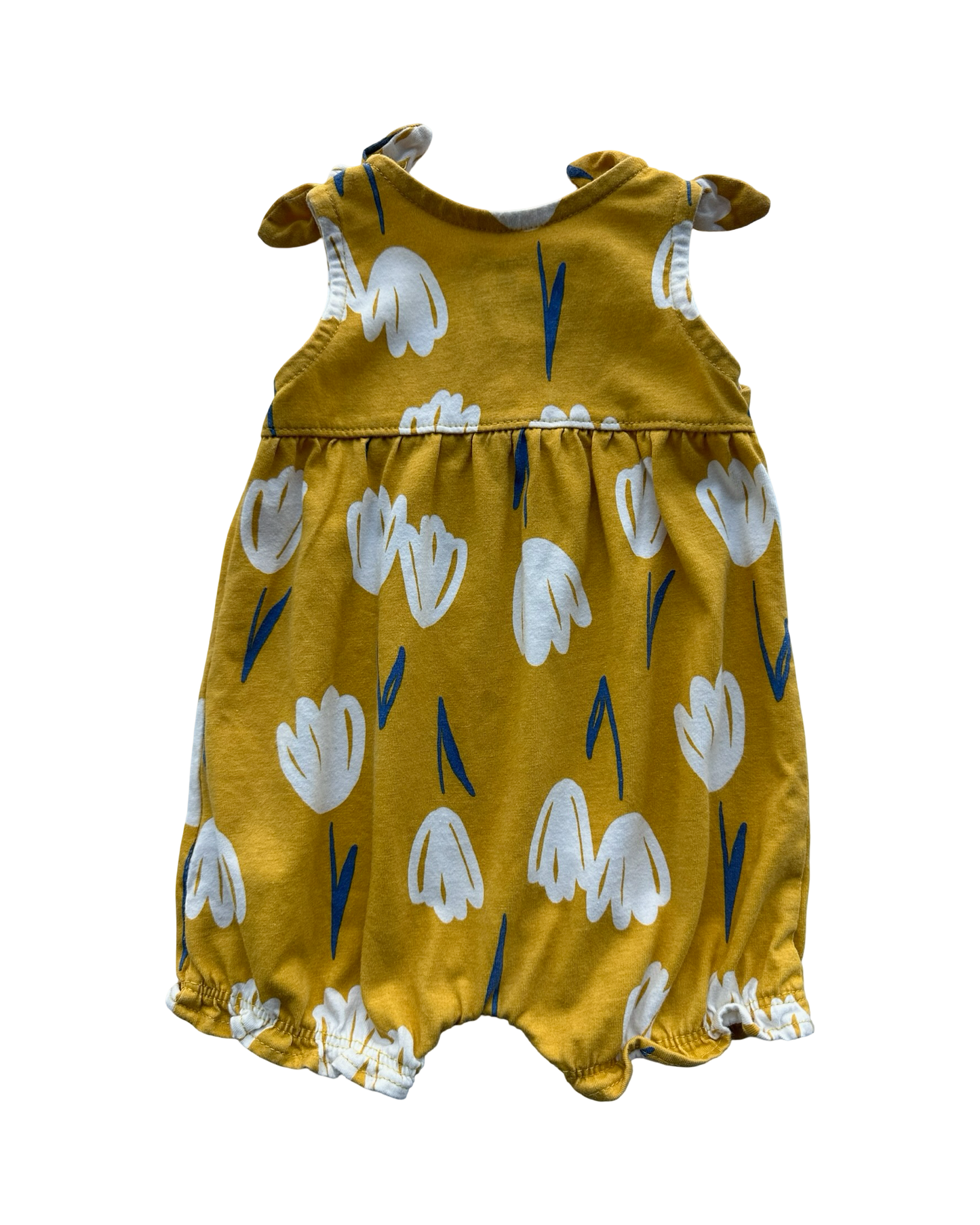 3M Baby Girl Carter’s Floral Sleeveless One Piece Jersey Bubble Romper Outfit.