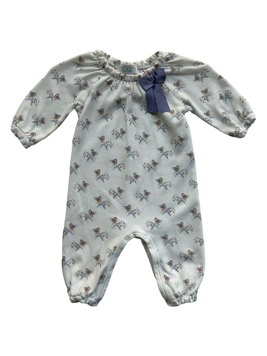 0-3 Baby Girl Feather Baby Boutique Pima Cotton Bird Romper