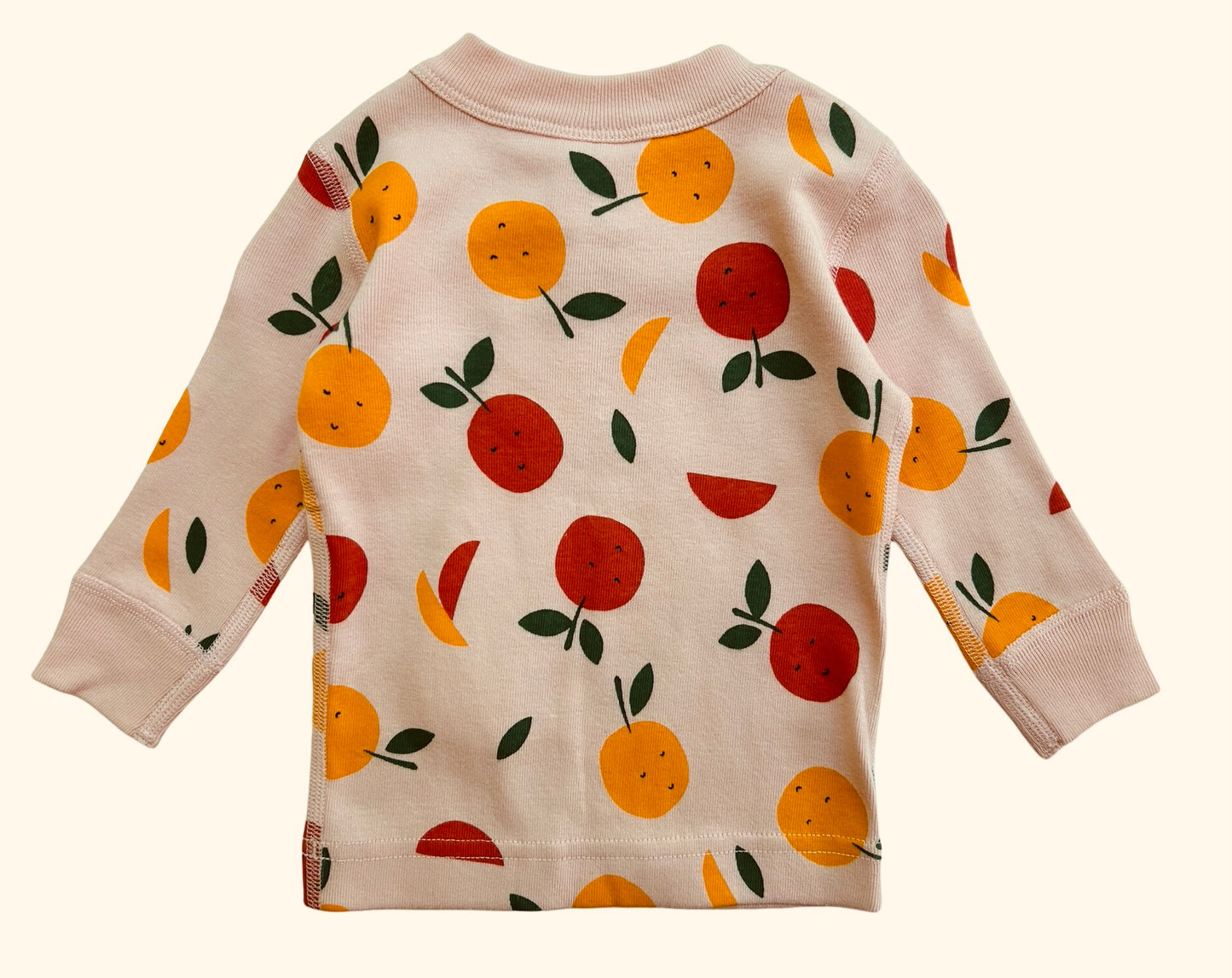 0M-3M Hanna Andersson Baby Girls Citrus Print Long Sleeve Pajamas 2 Pieces Set. NWT