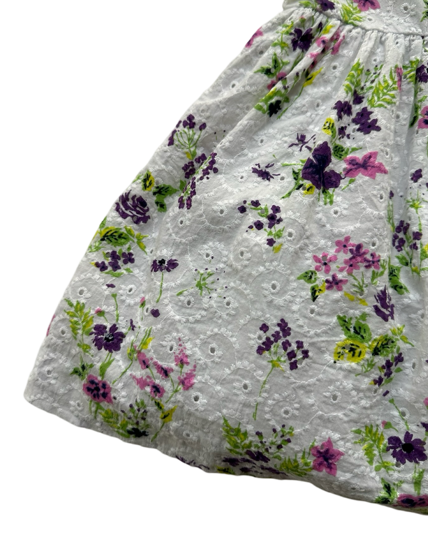 12M-18M Baby Girl Janie & Jack Embroidered Floral Sleeveless Eyelets Dress
