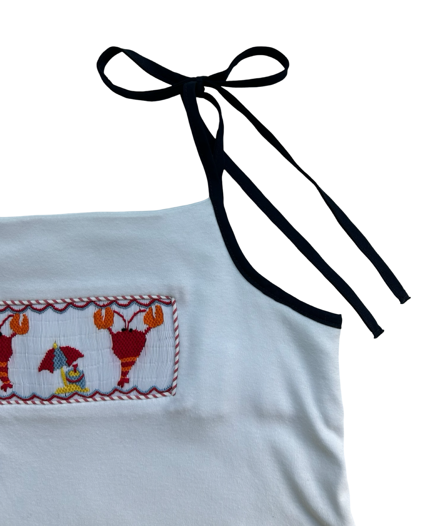 6T Toddlers Girls Zuccini Top Lobster 🦞🦞 Embroidered Shoulder And Striped Ruffle Short.