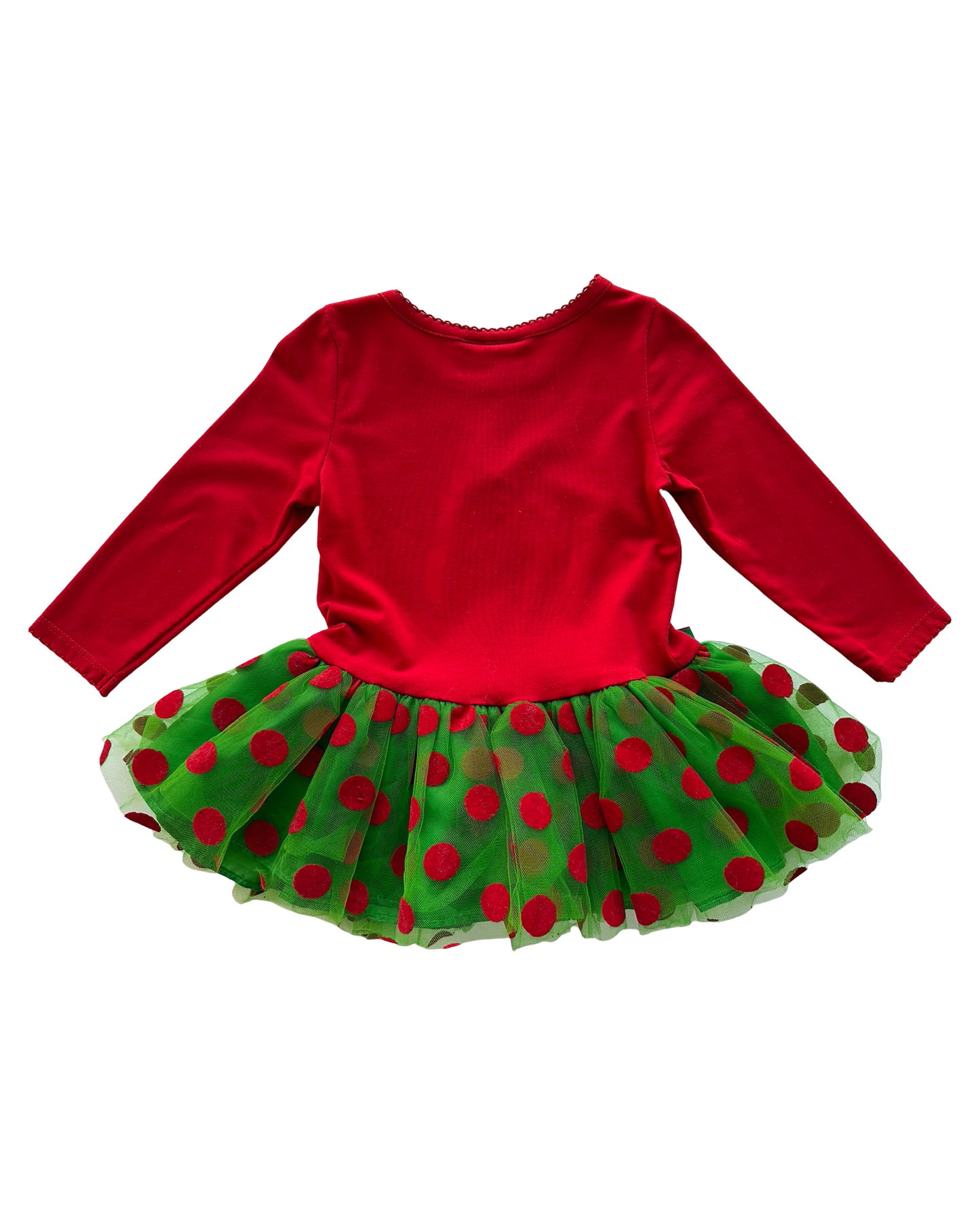18M Baby Girl Bonnie Baby Christmas Tree Long Sleeve Dress