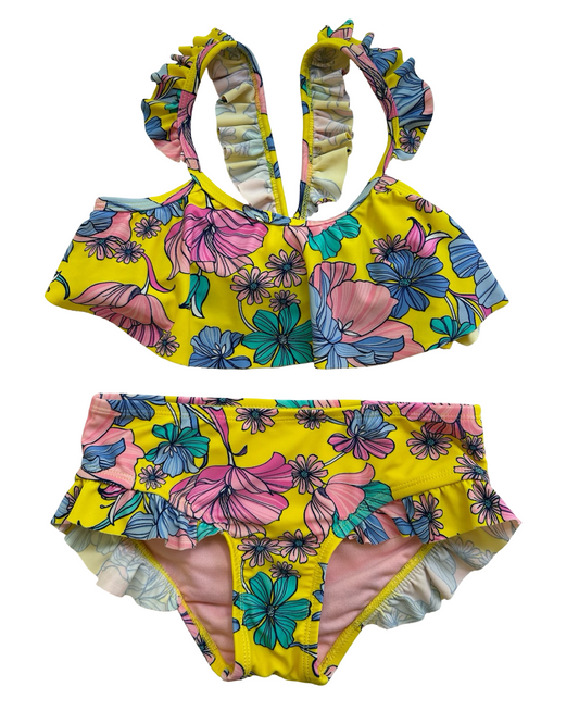 6T  Toddlers Girls GB Girls Floral Swimsuit 2 Piece Set.