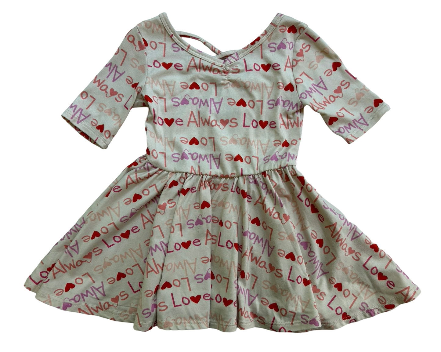 12M - 24M Baby Girl Be My Valentine Dot Dot Smile Twirl Dress
