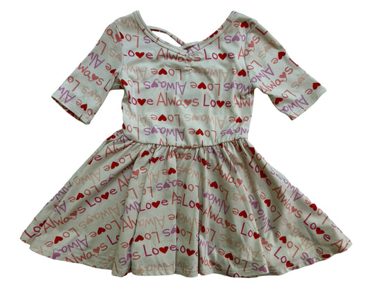12M - 24M Baby Girl Be My Valentine Dot Dot Smile Twirl Dress