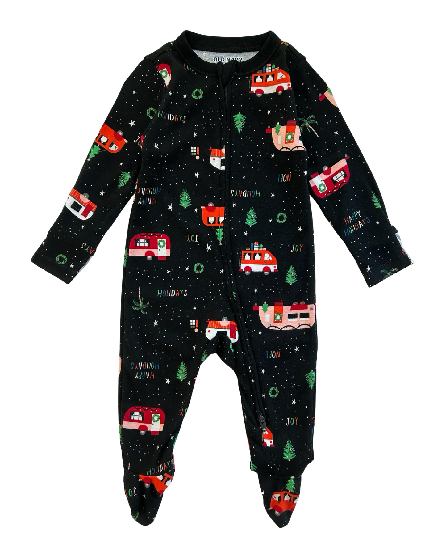 6M-9M Baby Boys/Girls (UNISEX) Old Navy Holiday Camper Footed Pajama.