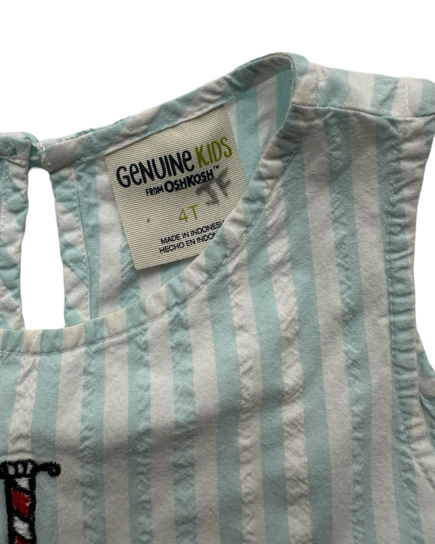4T Toddler Girl Genuine Kids OshKosh B’Gosh Blue Striped Carrousel Horse Top
