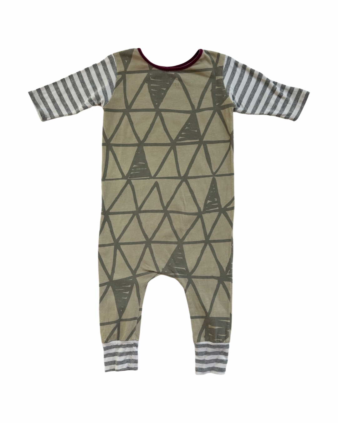 2T Toddler Boy RAGS to Raches Red / Yellow & Green Acid Wash Long Sleeve Romper (Copy)