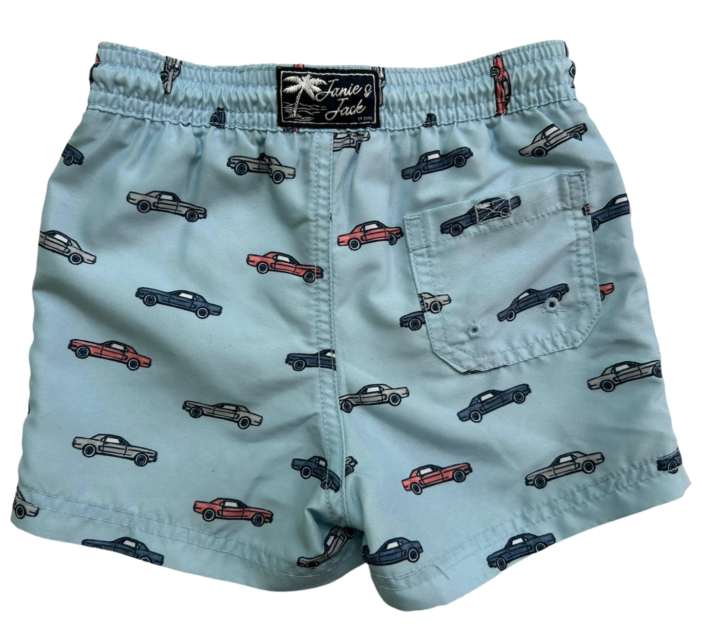 18M-24M Baby Boys Janie & Jack Cashmere Blue Car Print Short Swim Trunk