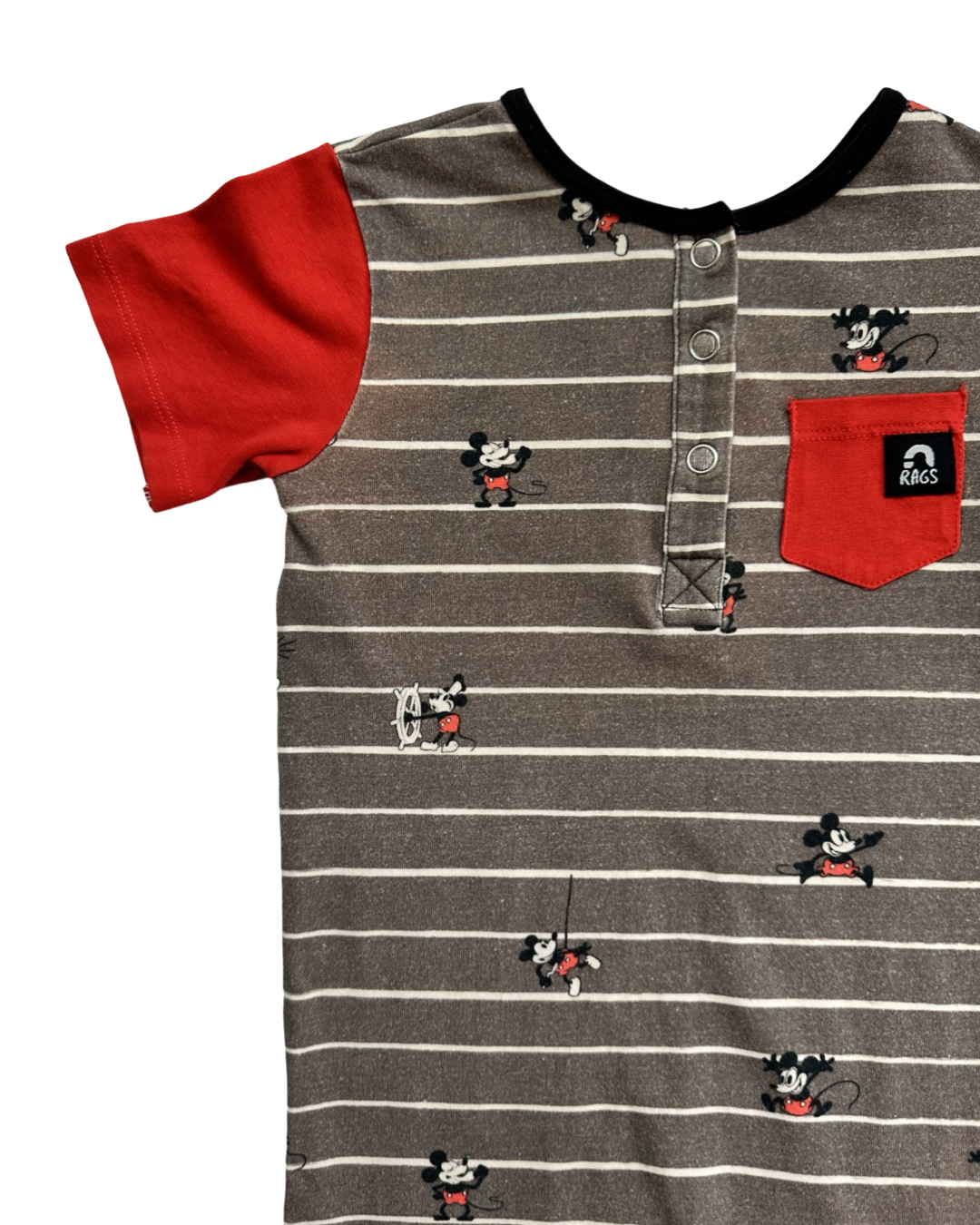 18-24M Baby Boy RAGS to Raches Disney Vintage Mickey Mouse Romper