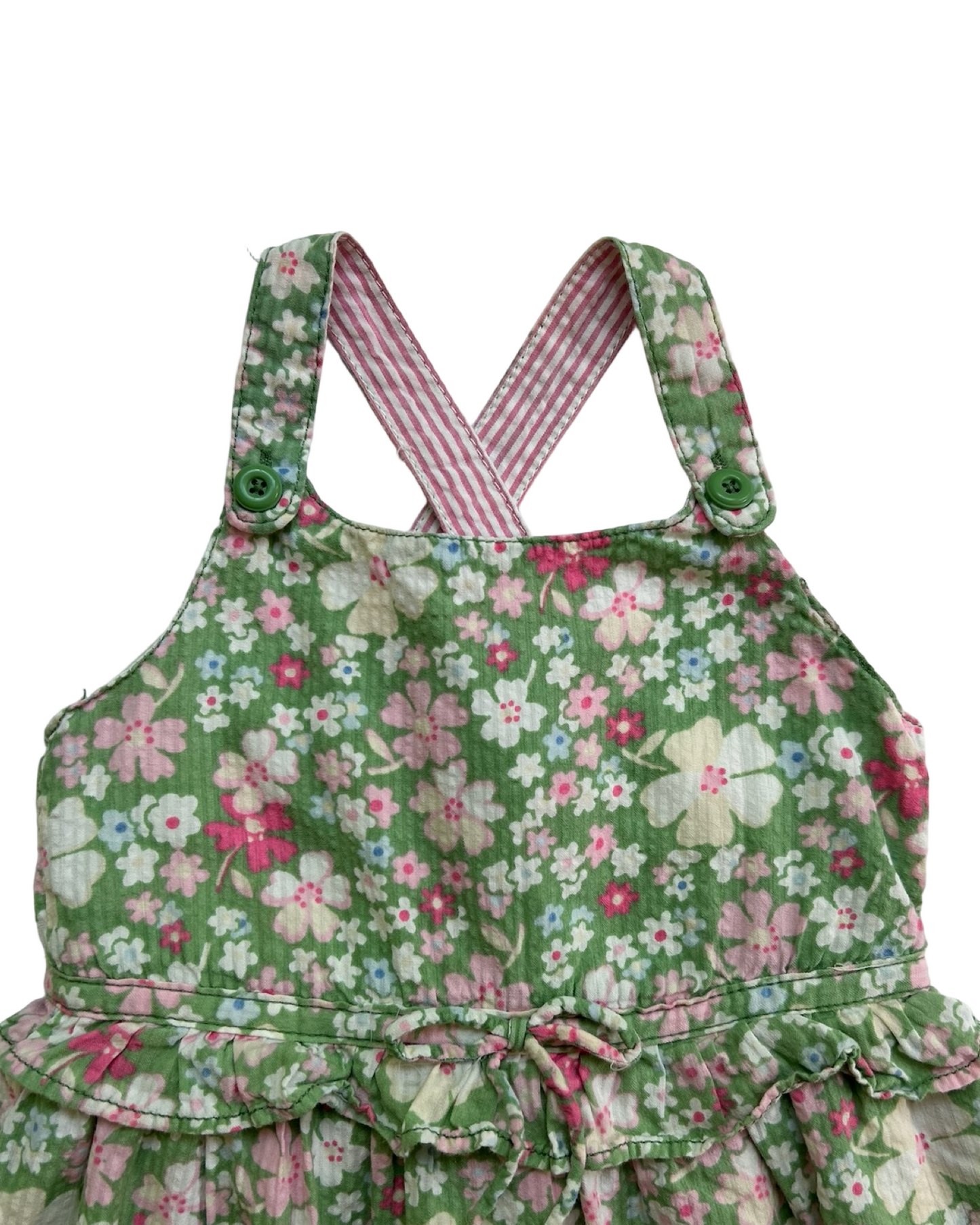 3T Toddler Baby Girl’s OshKosh Genuine Kids Green / Floral Dress.