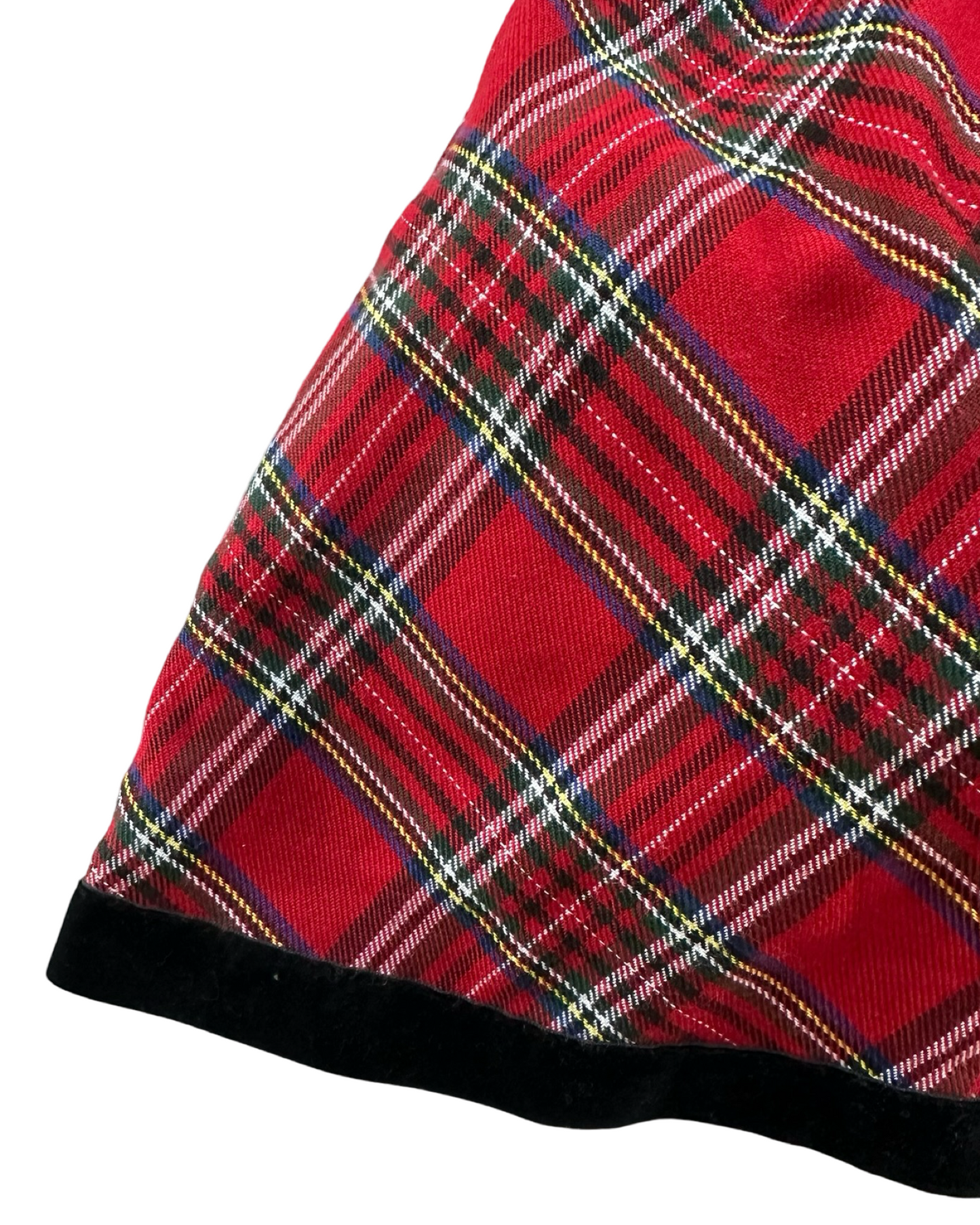 12M-18M Baby Girls Swea Pea & Lilli Checked Baby dress With Velvet Trim