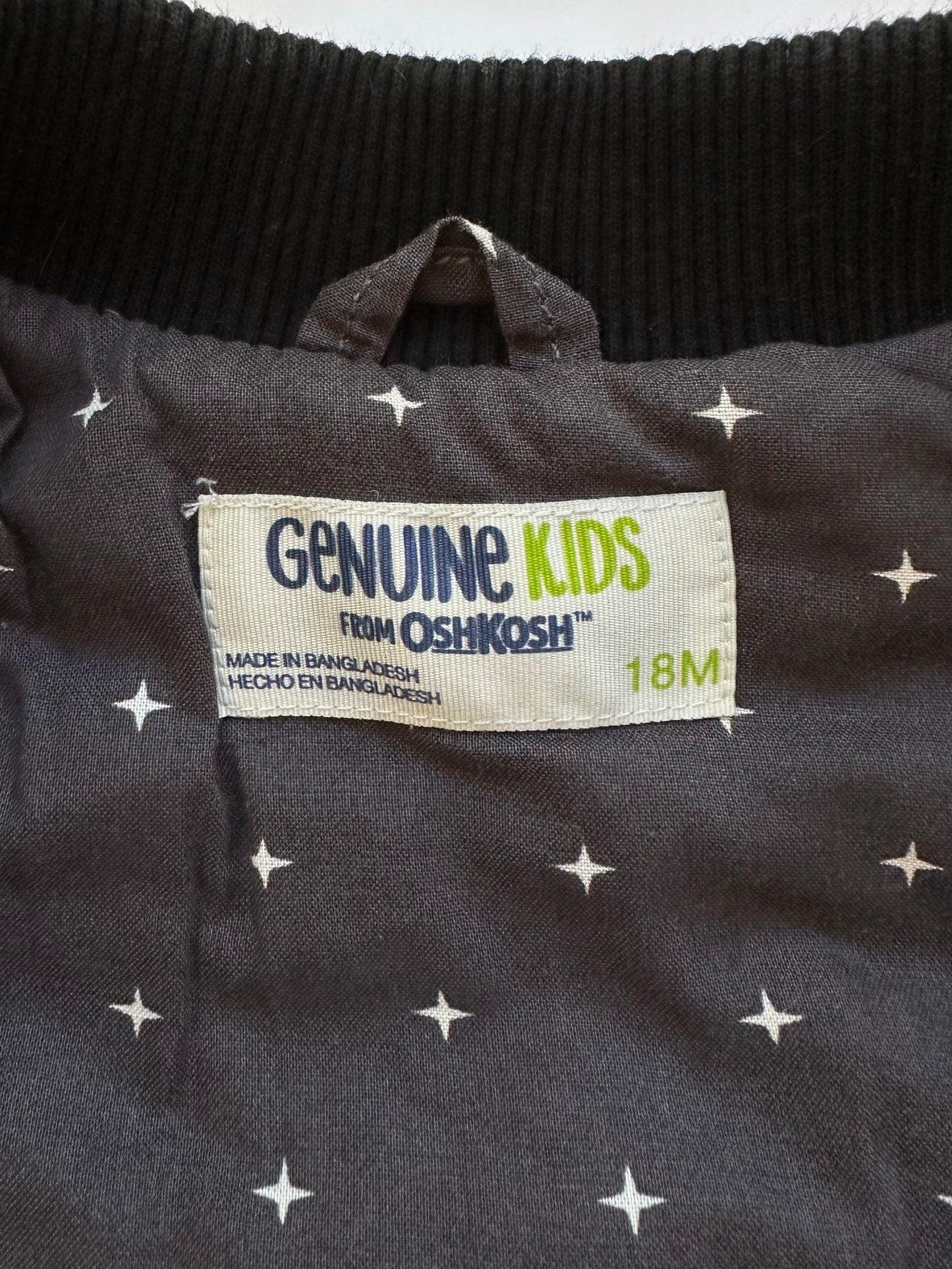 18M Baby Boy Gray / Black Houndstooth Genuine Kids Zippered Vest