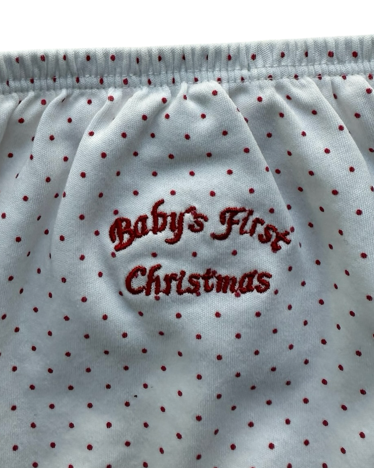 9M Baby Girls Kissy Kissy First Christmas Diaper Cover Polka Dots.