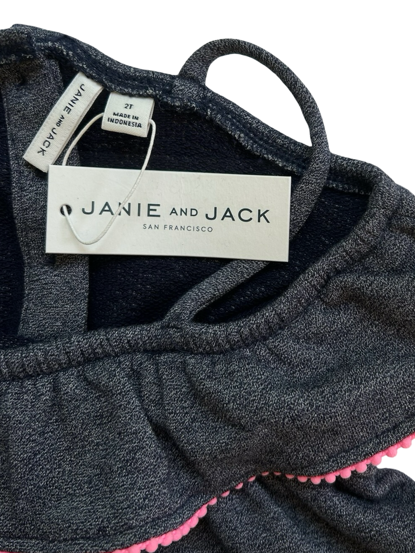 2T Toddler Girls Janie & Jack One Shoulder Pom Pom Trim Dress NWT