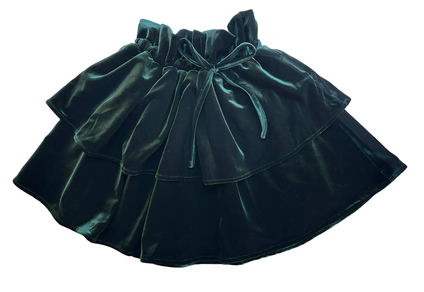 7Y Youth Girl Mabel + Honey Green Deluxe Velvet Skirt