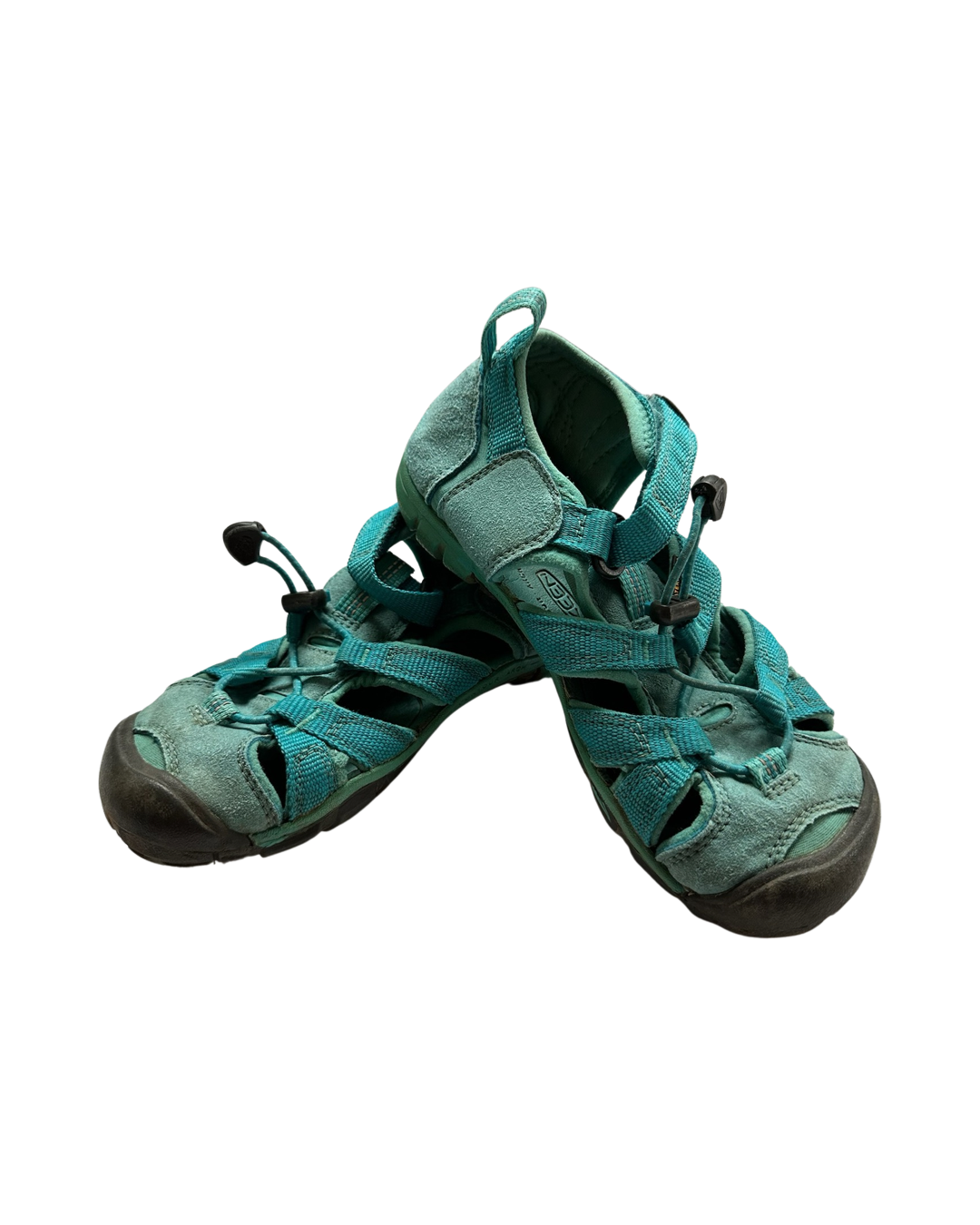 Youth Girls Size 1 Teal Keens WaterProof Shoes Sandals