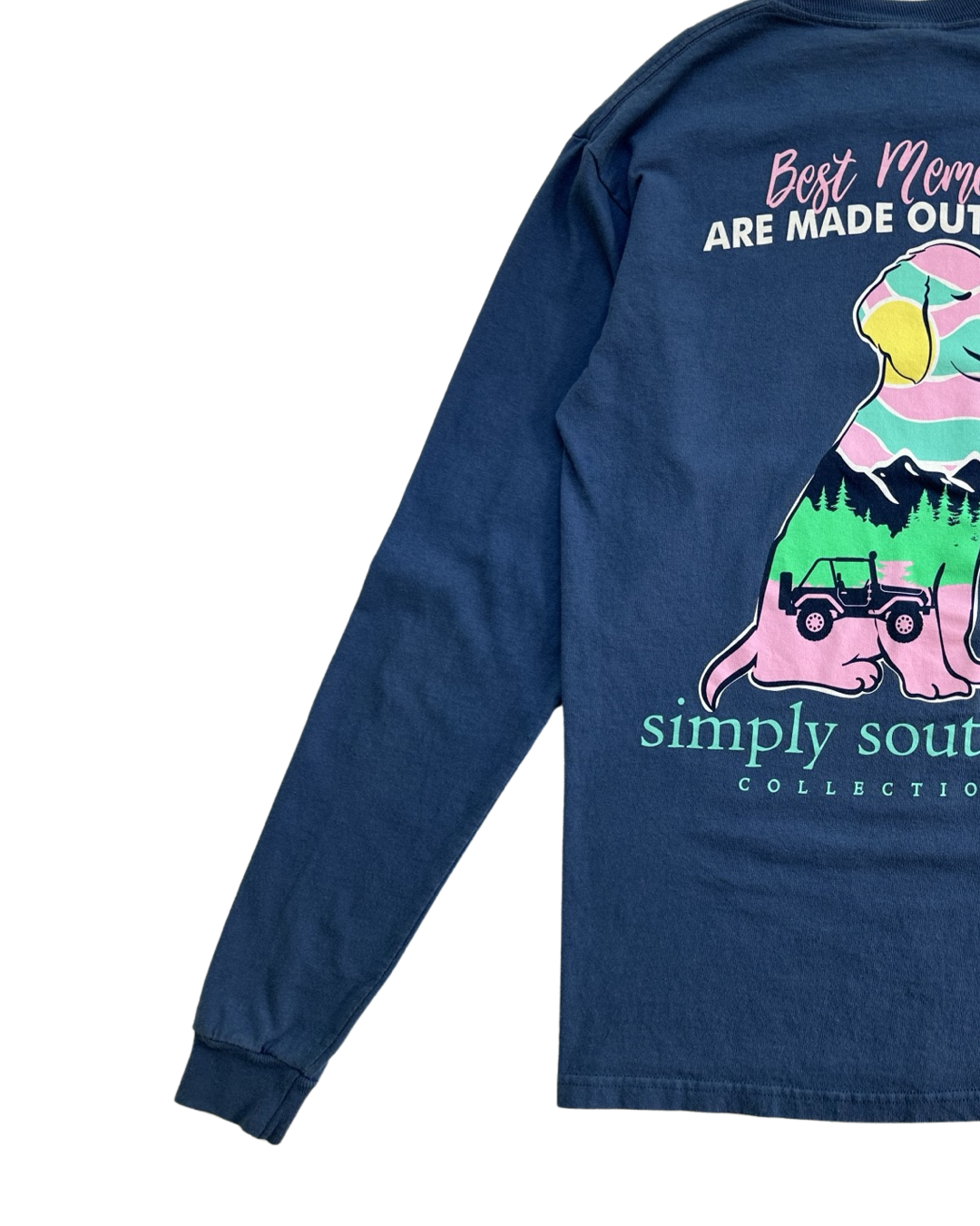 Women's Small Simply Southern Blue Best Memories Are Made Outdoors Long Sleeve Shirt