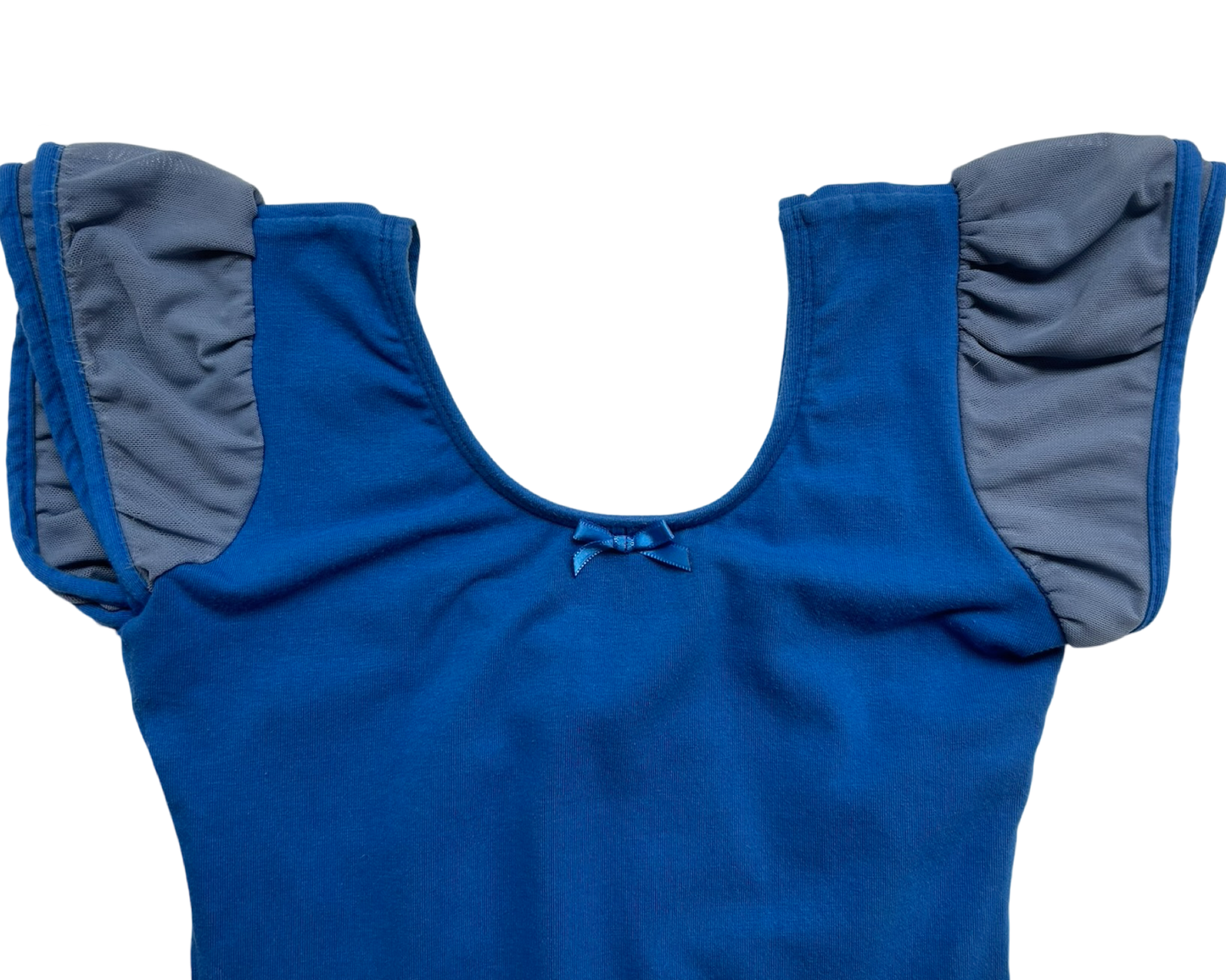 6 Youth Girls Dancina Royal Blue Dance Leotard w/ Flutter Sleeves