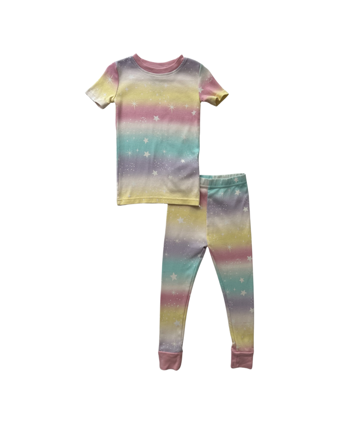 3T Toddler Girl Kirkland Pastel Rainbow 2pc PJs