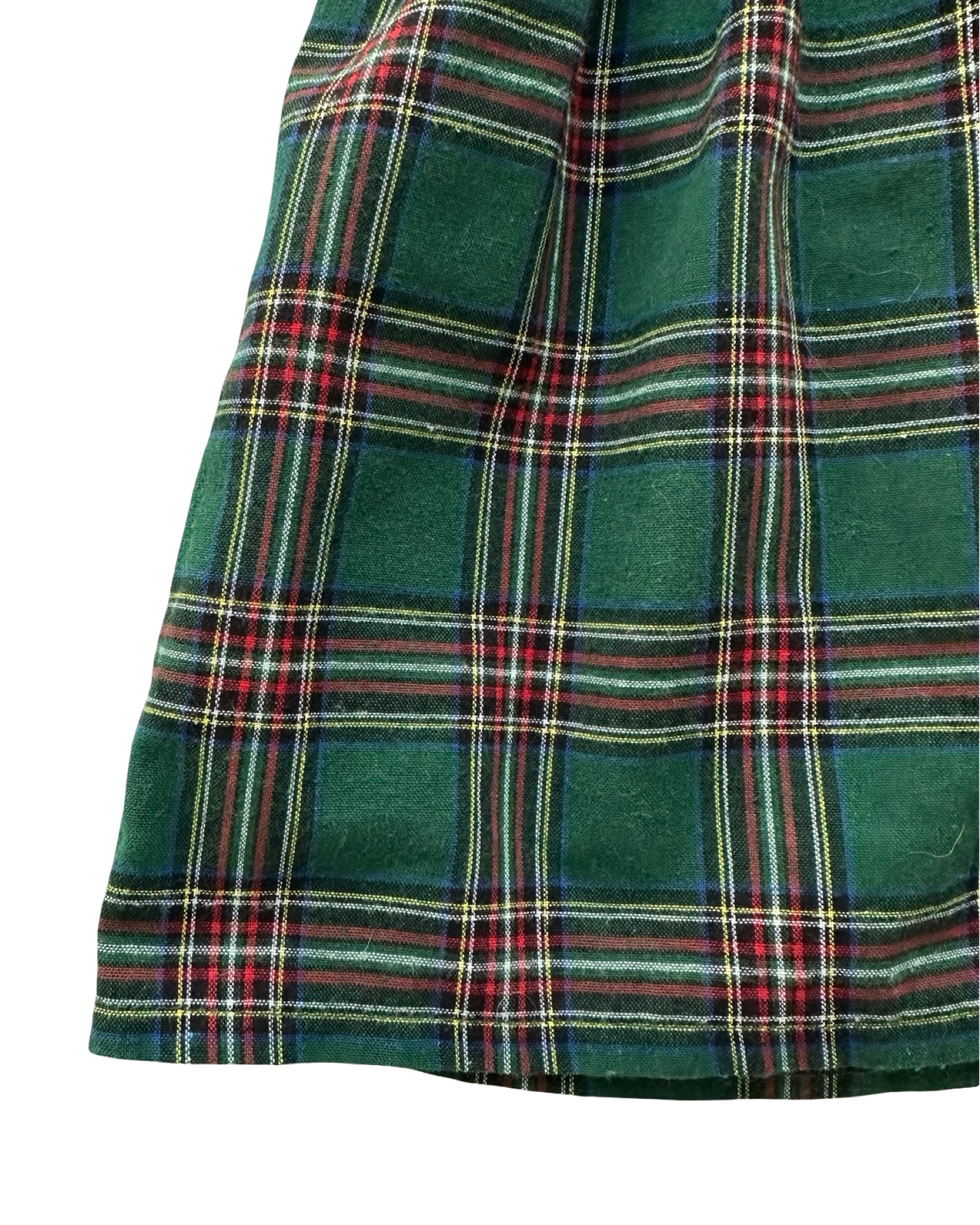 4T Toddler Girls Elfie London Christmas Plaid Sleeveless Ruffle Trim Pinafore Dress