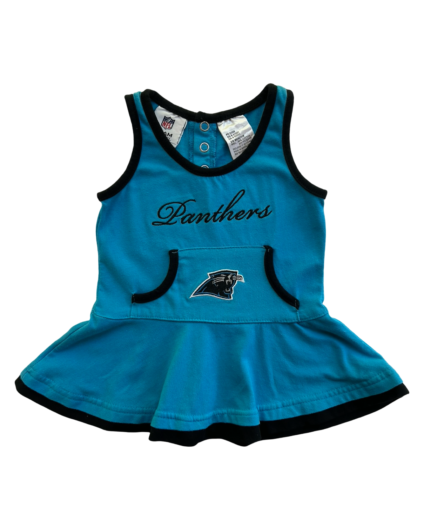 3-6M Baby Girl NFL Team Apparel Carolina Panthers Tank Cheer Dress