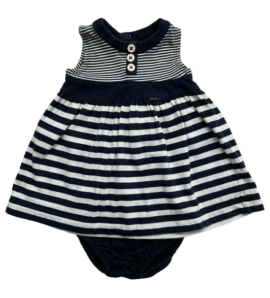 3M Baby Girls Carter’s Striped Dress / Bloomer 2 Pieces Set.
