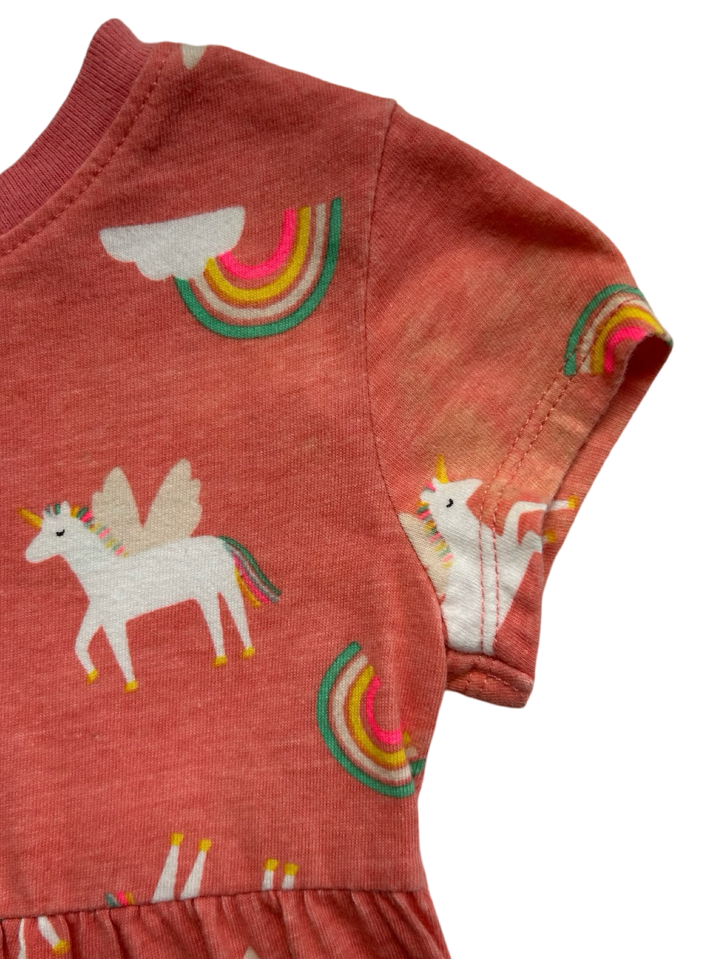 18M-24M Baby Girl Old Navy Unicorn 🦄 / Rainbow 🌈 Short Sleeve Dress.