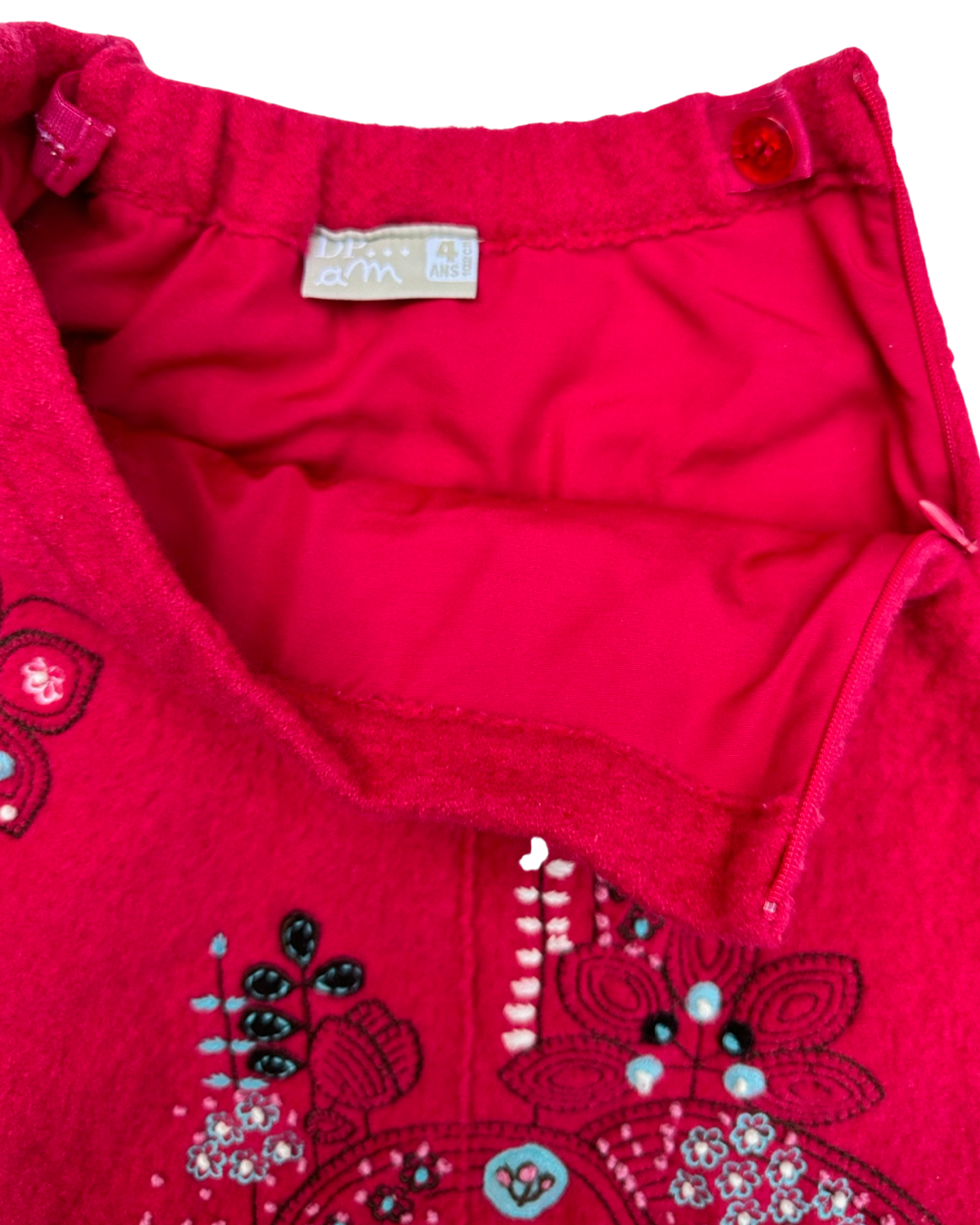 4T Toddler Girl DPAM Pink Wool Embroidered Vest and Matching Skirt