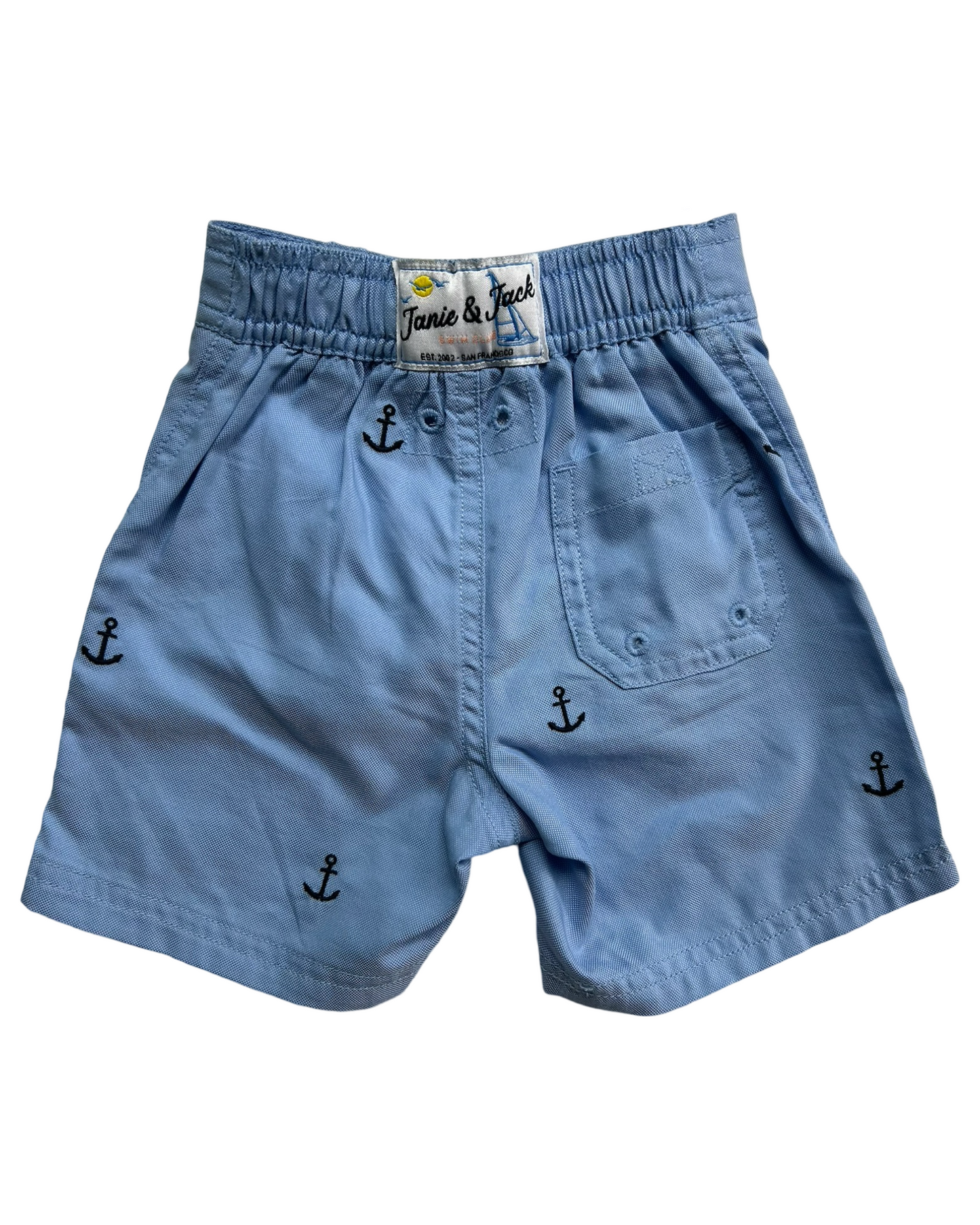 3M-6M Baby Boy Janie & Jack Blue Embroidered Anchor Shorts
