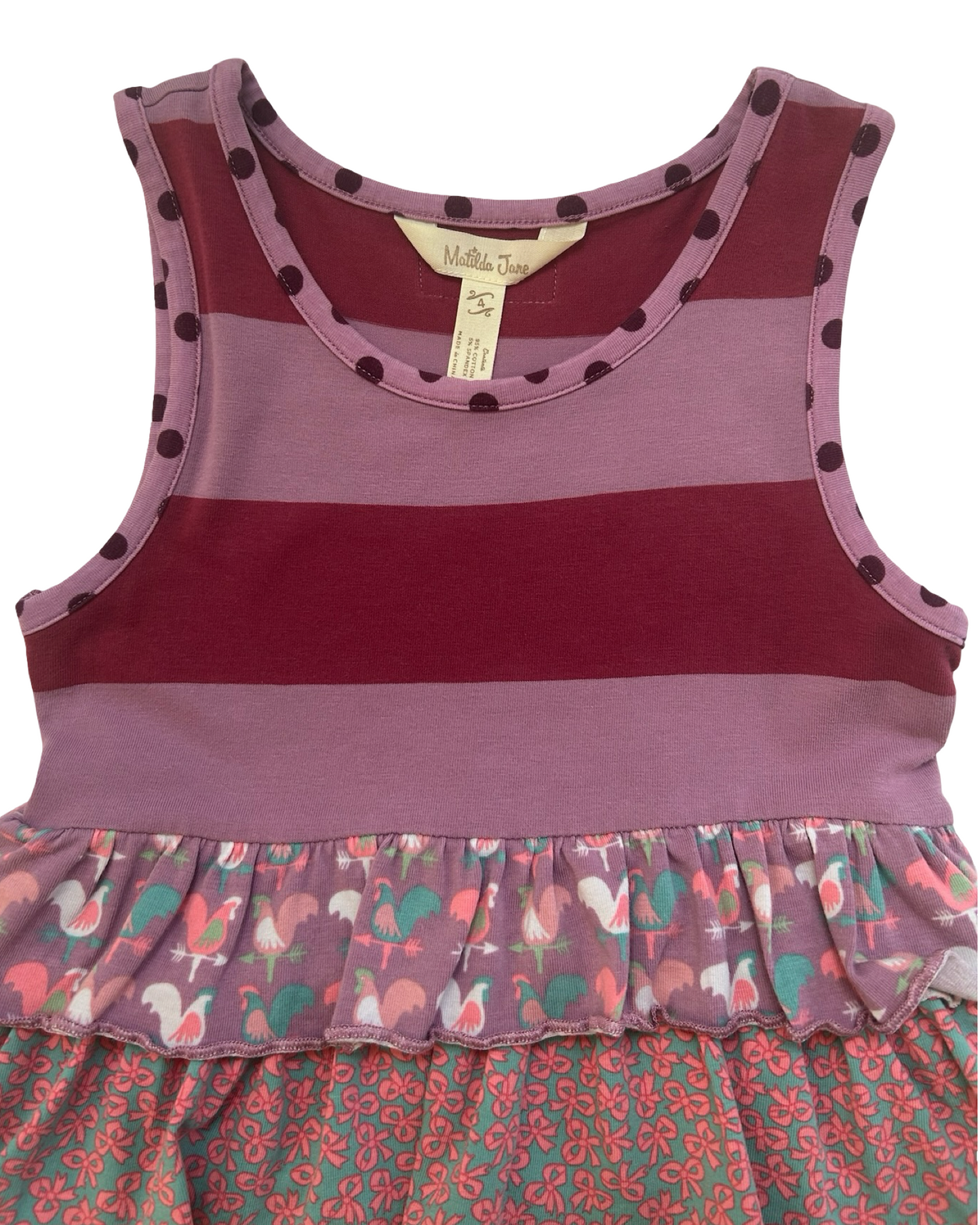 4T Toddlers Girls Matilda Jane Once Upon A Time Oh Dear Ruffle Layered Tunic Top.