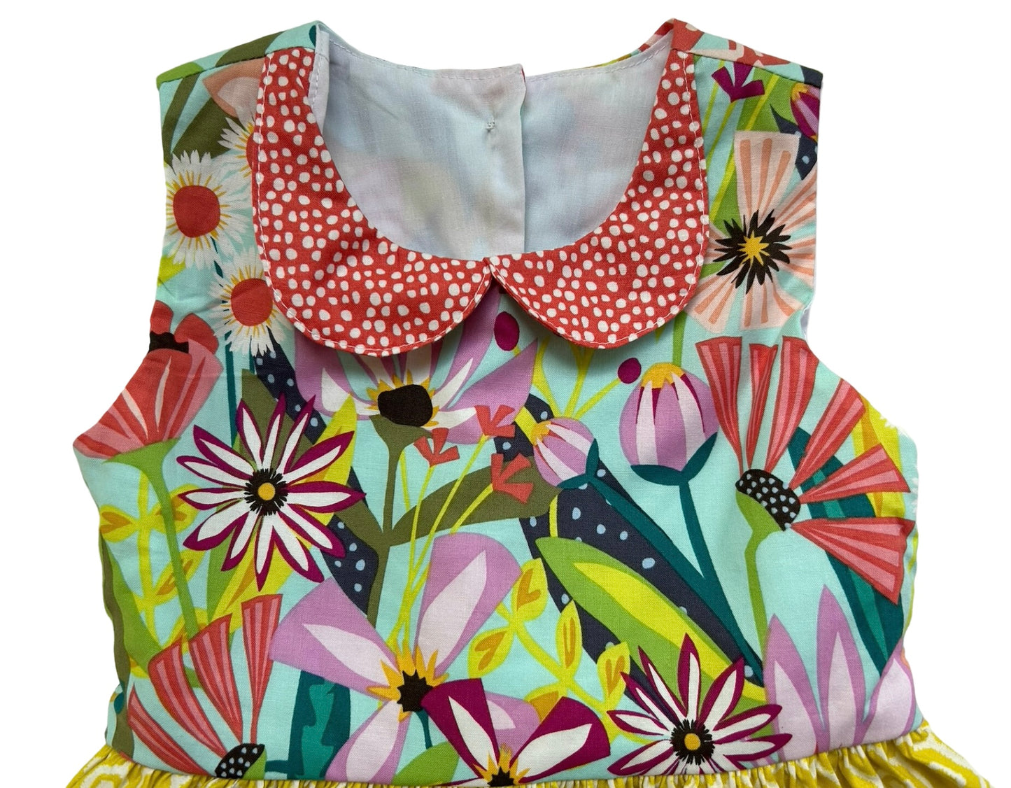 18M-24M Baby Girls Cheeky Plum Bright Floral Geometric Striped Ruffle Dress