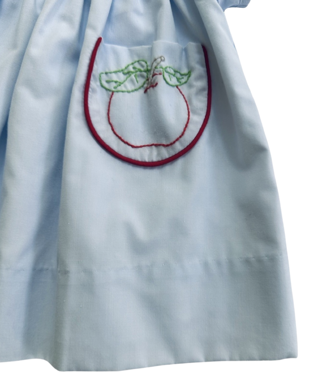 12M Baby Girl The Proper Peony Blue Back to School Alex Apple Dress with Pockets