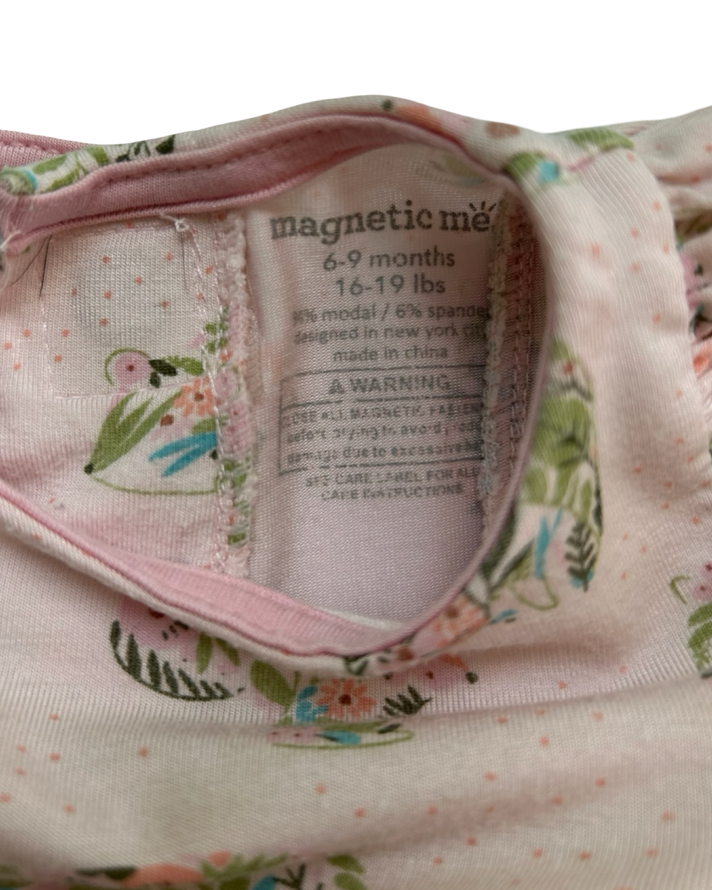 6M-9M Baby Girls Magnetic Me Floral Squirrel Dress.