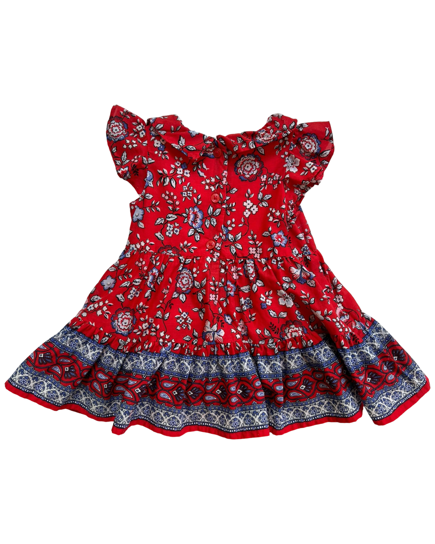 3M-6M Baby Girls Janie & Jack Floral Ruffle Trim Dress With Diaper Cover 2 Piece Set NWOT.