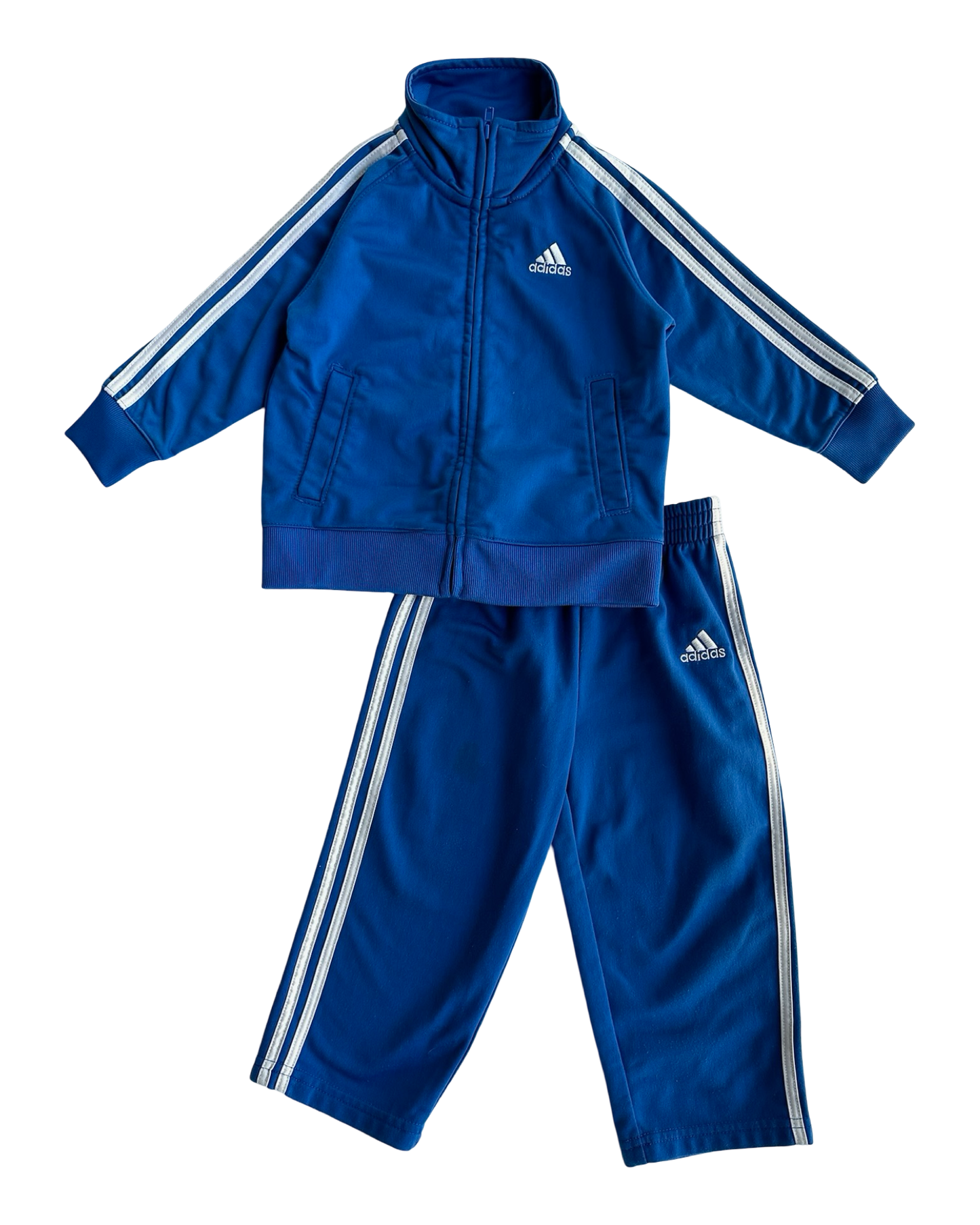18M Baby Boy Adidas Blue With Striped White 2 Pieces Set