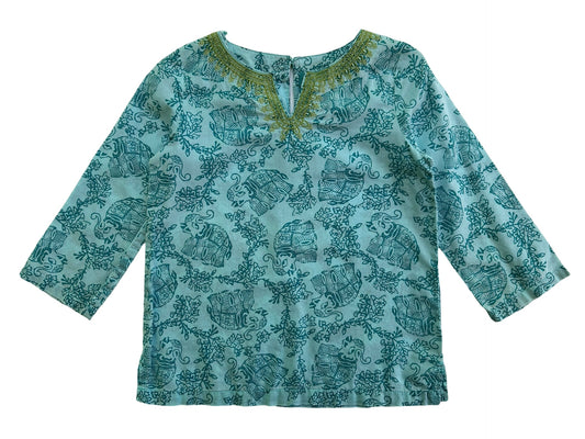 24M Baby Girl Calypso St. Barth Boho Elephant Beach Tunic Baby Shirt