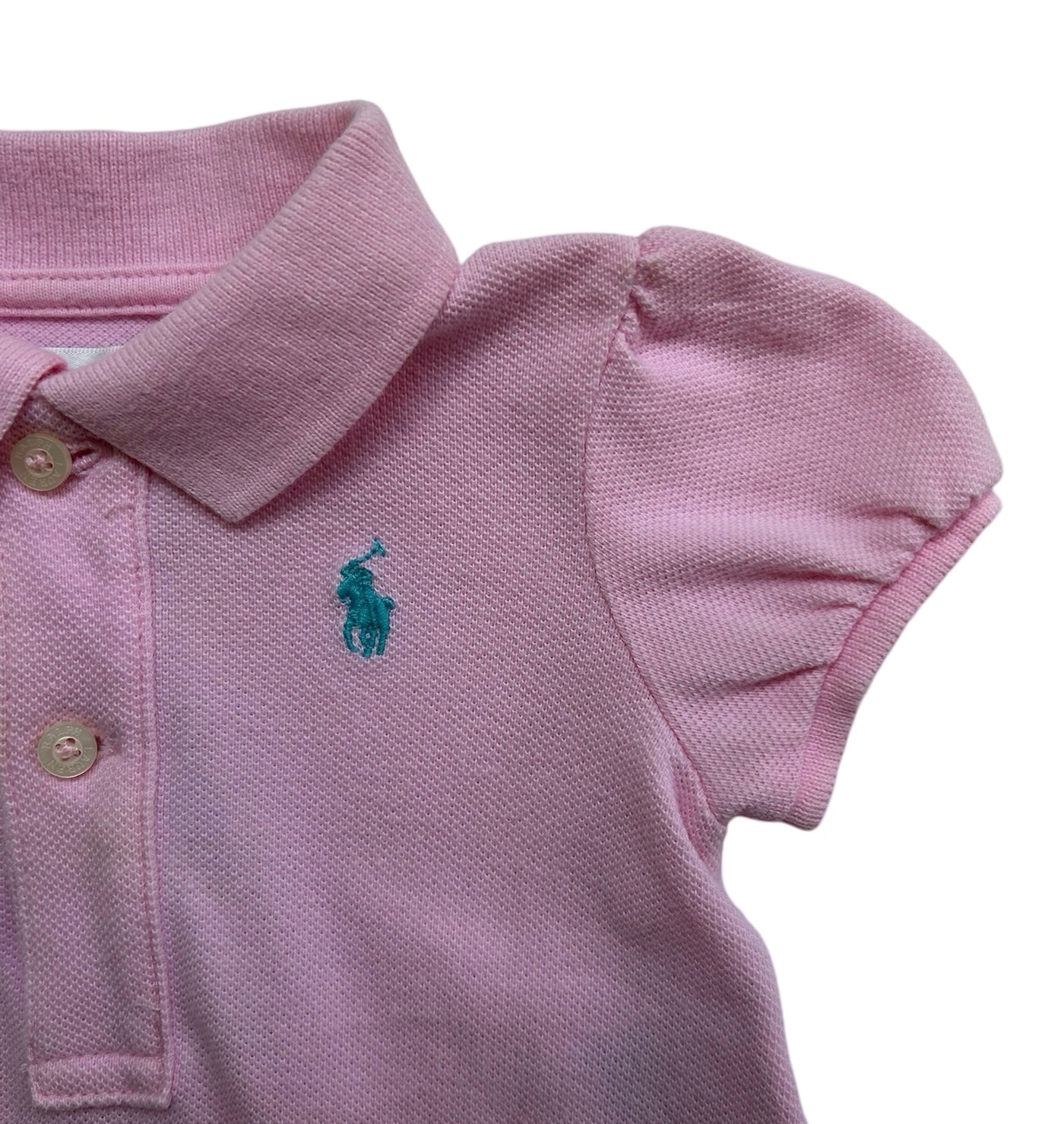 3M Baby Girl Ralph Lauren Pink Pique Knit  Polo Dress