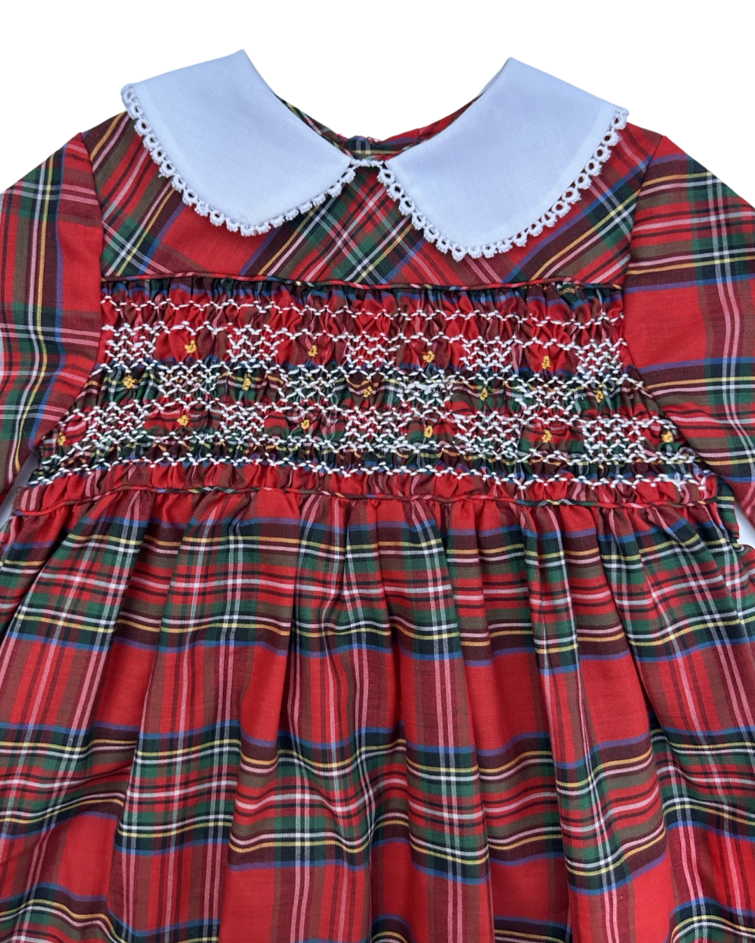 2T Toddler Girl Polly Flinders Classic Vintage Smocked Christmas Plaid Dress