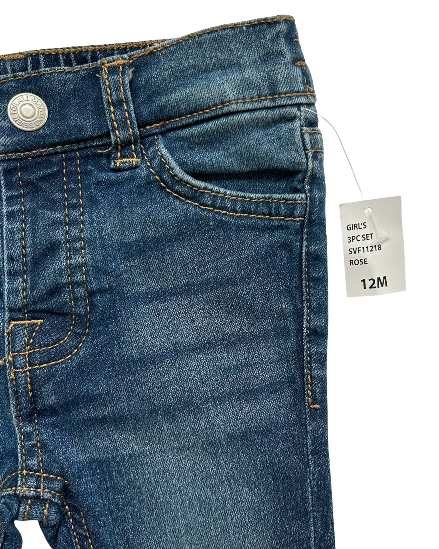 12M Baby Girls 7 For All Mankind Stretch Skinny Fit Jeans NWT.