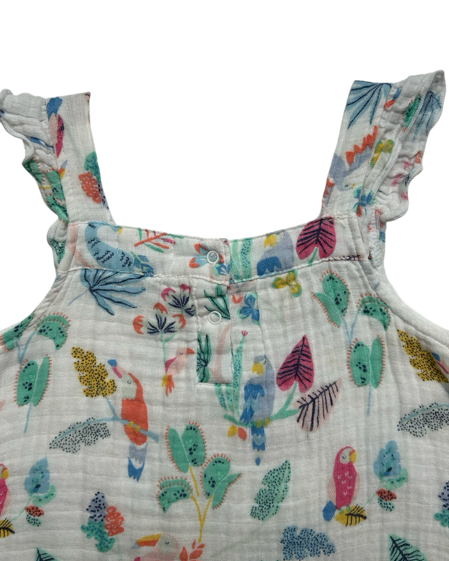 3T Toddler Girl Angel Dear Muslin Parrot Rainforest Dress