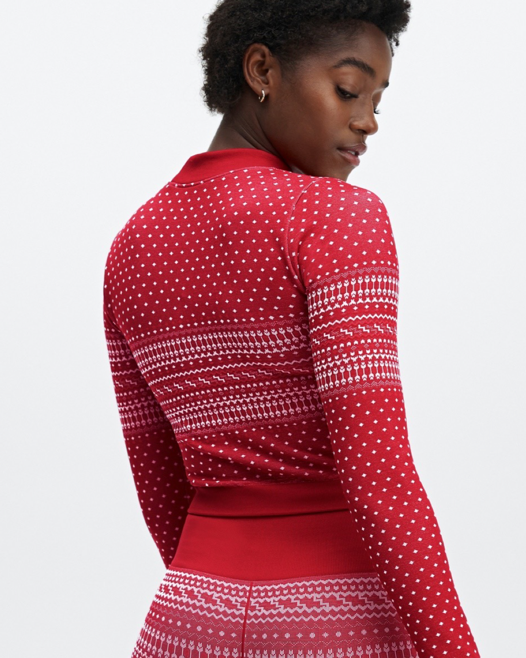 Women’s Size Small Fabletics Cardinal Red Holly Seamless Long Sleeve Shirt Top