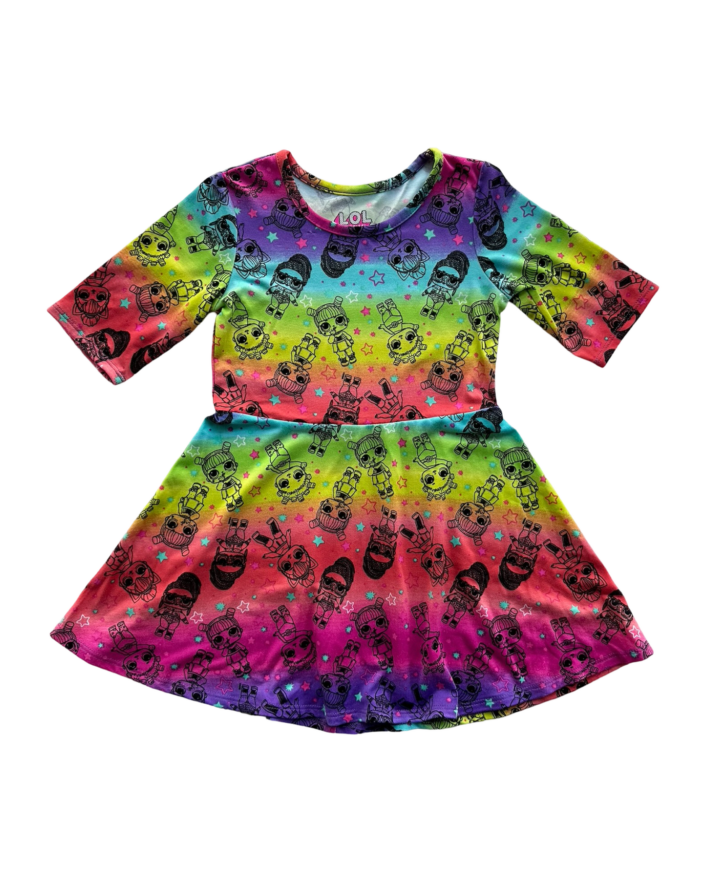 4T-5T Toddler Girl LOL Rainbow Dress