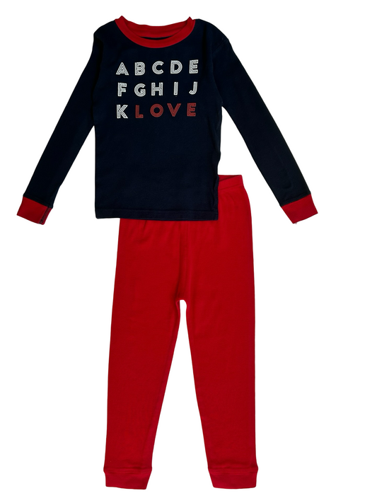 5T-6T Toddler Girls Rabbit Skins ABC Love Pajama Set
