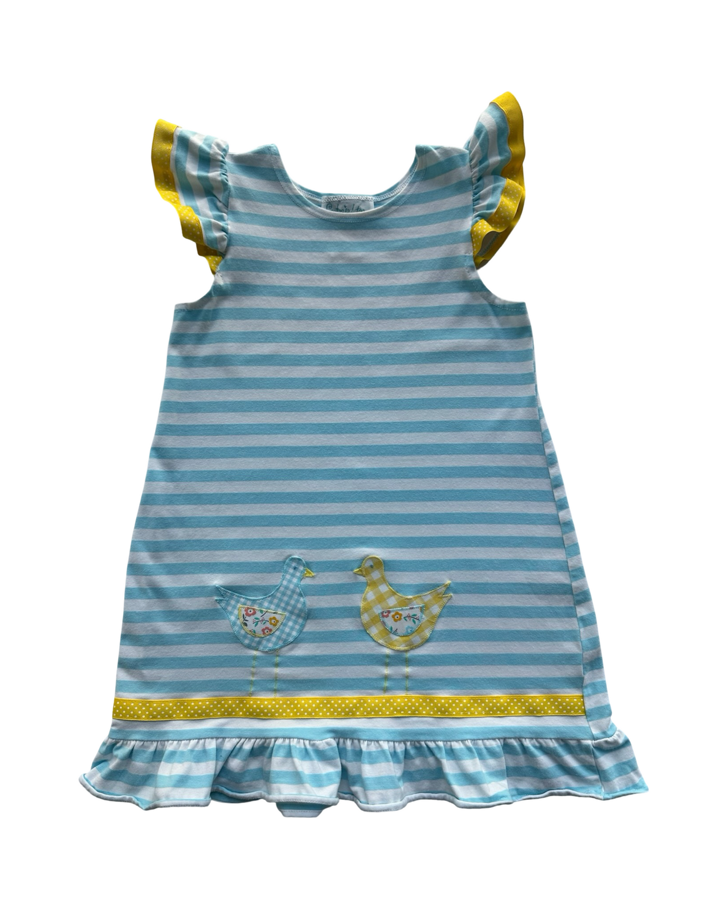 4T Toddler Girls Funtasia Too Chiks Striped Knit Dress.
