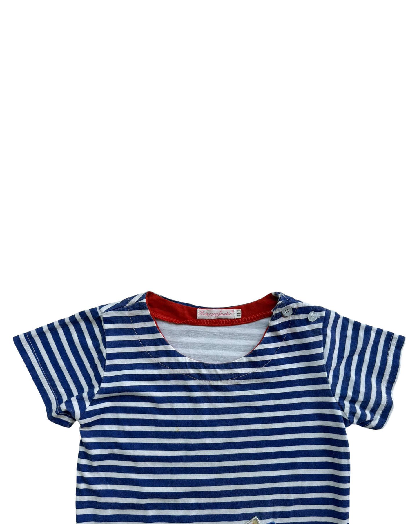 4 Toddlers Girls Fuerjiafushi Striped Easter Bunny Rabbit Short Sleeves Dress.