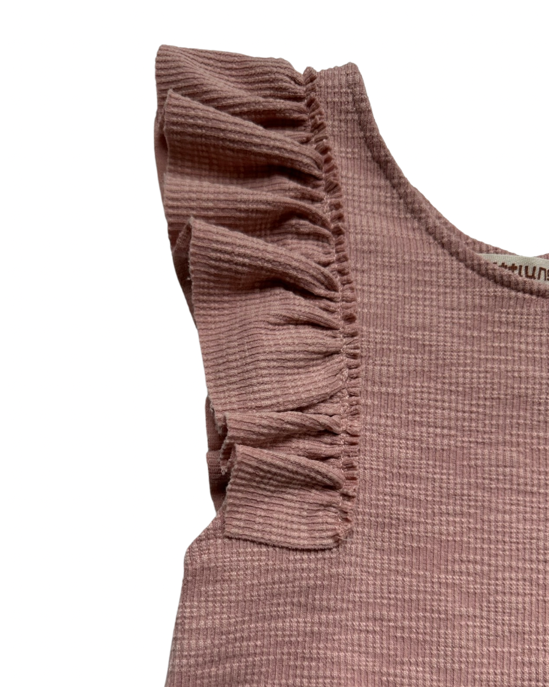 3-6M Baby Girl Dusty Rose Flutter Sleeve Romper