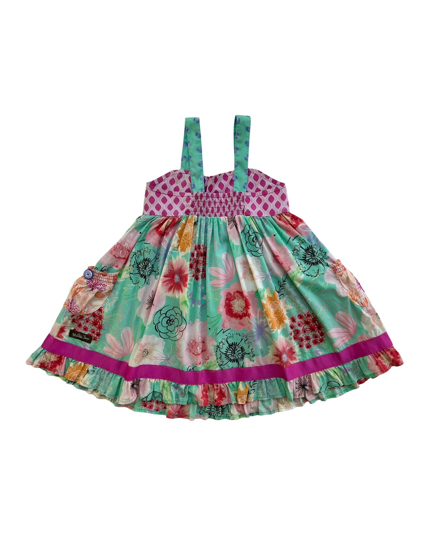 4T Toddlers Girls Matilda Jane Heads Up Seven Dress.